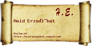 Heid Erzsébet névjegykártya
